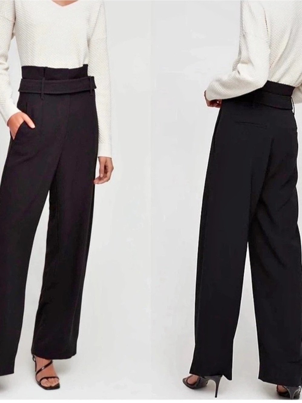 Aritzia Babaton Jermaine Black Belted Trousers